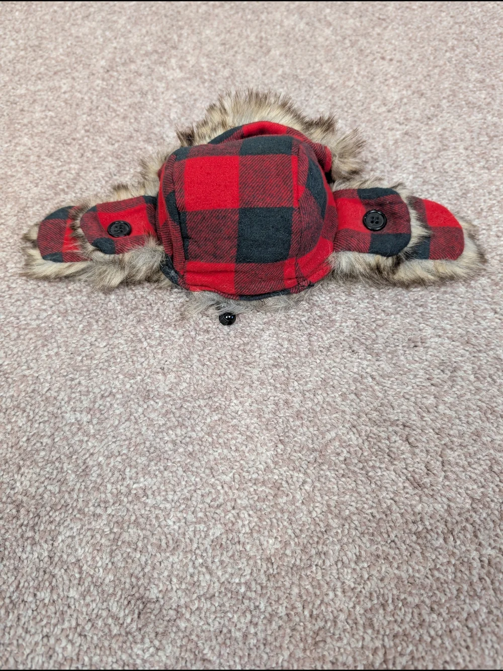 Red & Black Buffalo Plaid Trapper Hat For Pets! ❄️
